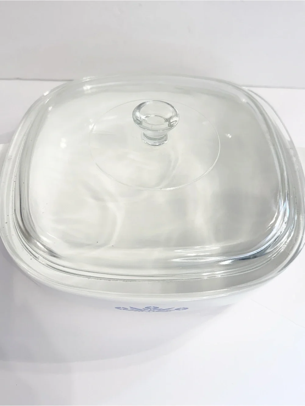 Vintage Corning Wate Corn Flower Blue 9 inch Baking Dish w/Lid